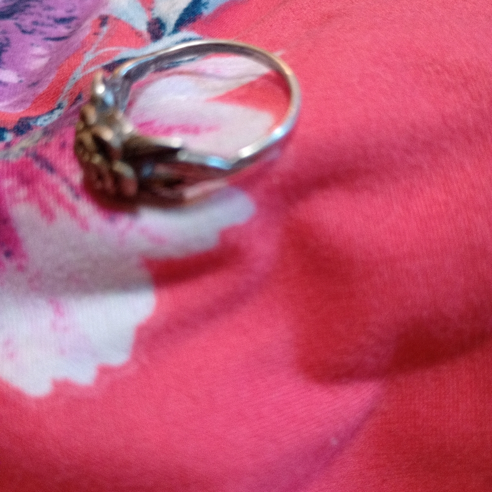 Vintage Silver Copper Rose Ring - image 4